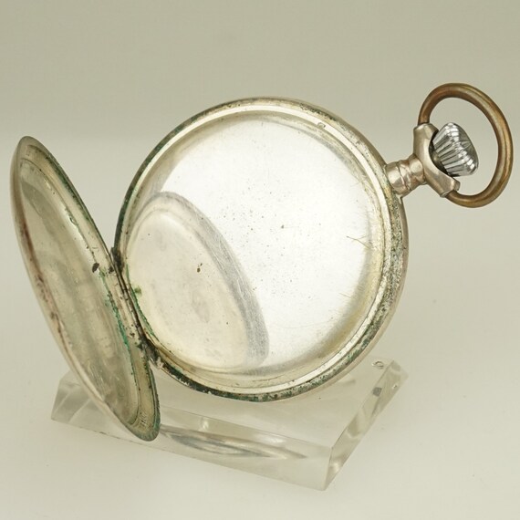 Working ZUVERLAESSIG Solid Silver Swiss Made Pock… - image 6