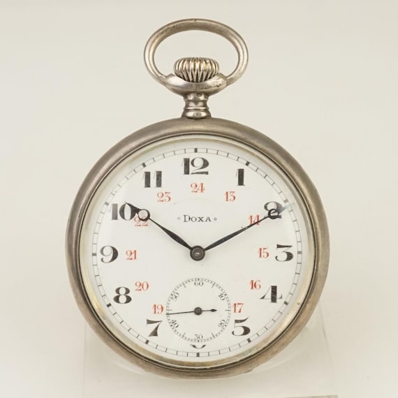 Working! DOXA Solid Silver Pocket Watch Men's no … - image 1