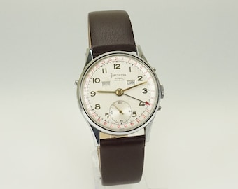 Working HELVETIA Swiss Day Date Month Calendar Wrist Watch Date Men&#39;s Pocket Mechanical no fusee duplex chronometer repeater chronograph RAR