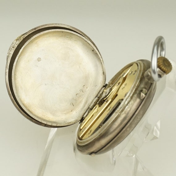 Working Solid Silver Swiss Made Pocket Watch Ladi… - image 8