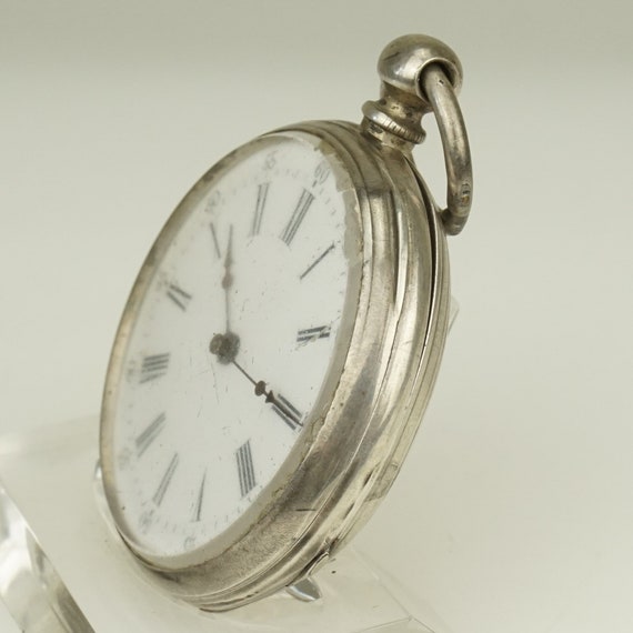 Working Solid Silver SWISS Pocket Watch Men's no … - image 3