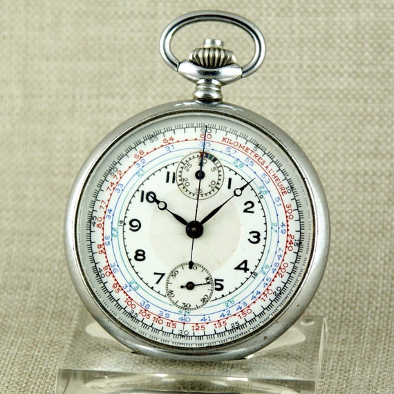 Working CHRONOGRAPH Pocket Watch Art Deko Vintage… - image 10