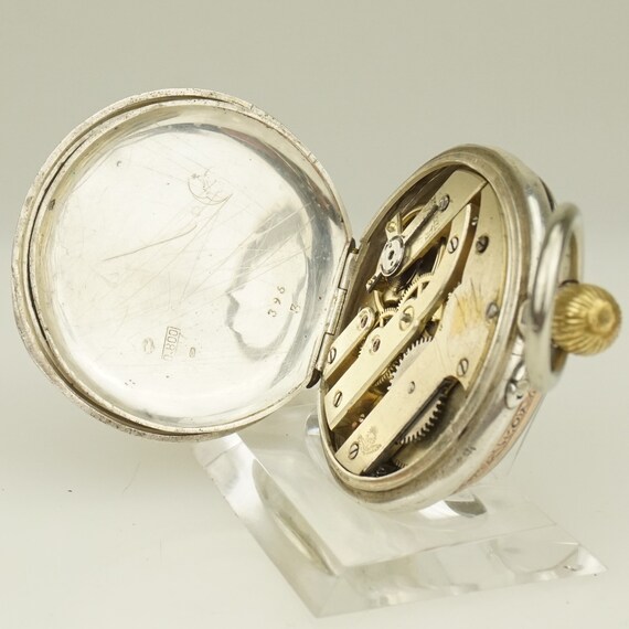 Working Solid Silver Swiss Made Pocket Watch Men'… - image 7