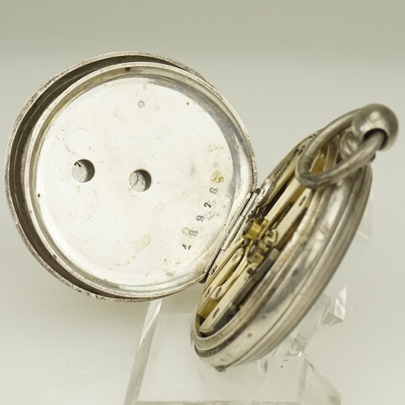 Working Solid Silver SWISS Pocket Watch Men's no … - image 7