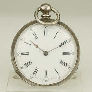 Montre de poche SUISSE en argent massif de travail montre-bracelet chronomètre duplex sans fusee montre-bracelet à répétition antique chronographe RAR