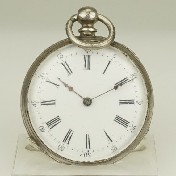 Working Solid Silver SWISS Pocket Watch Men's no … - image 1