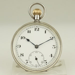 Montre de poche SUISSE en argent massif de travail montre-bracelet chronomètre duplex sans fusee montre-bracelet à répétition antique chronographe RAR