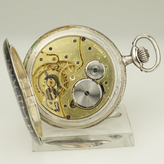 Working ZENITH Solid Silver SWISS Fullhunter Pock… - image 10