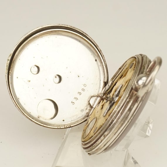 WORKING Pocket Watch Key-wound Solid Silver Antiq… - image 8