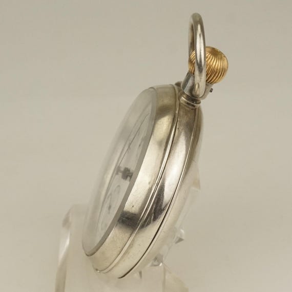Working High-Grade CHRONOGRAPH Solid Silver Pocke… - image 3