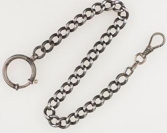 Niello SOLID SILVER Pocket Watch CHAIN Men&#39;s Antique for fusee duplex or chronometer wristwatch chronograph repeater Rar