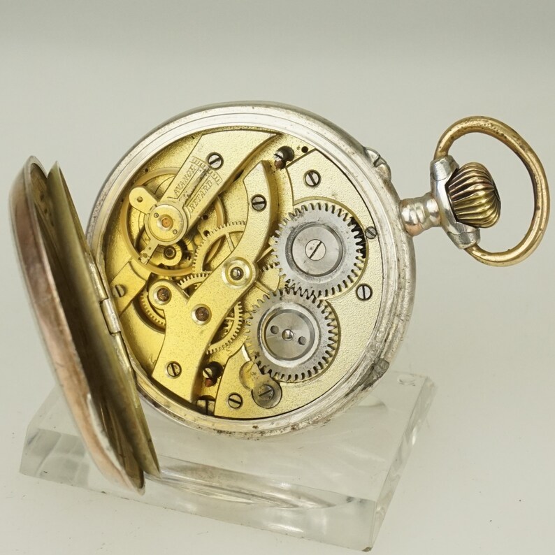 Working Solid Silver Swiss Made Pocket Watch Men's No Etsy