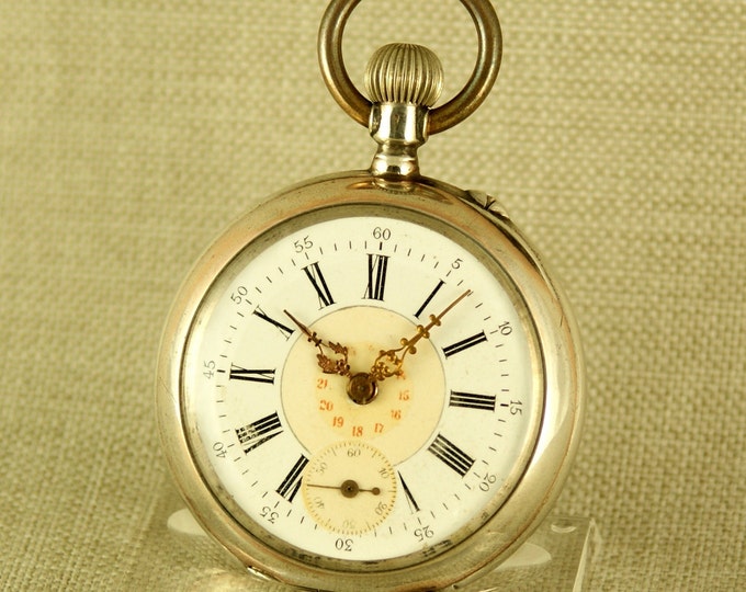 WORKING Pocket Watch Solid Silver Swiss Men
