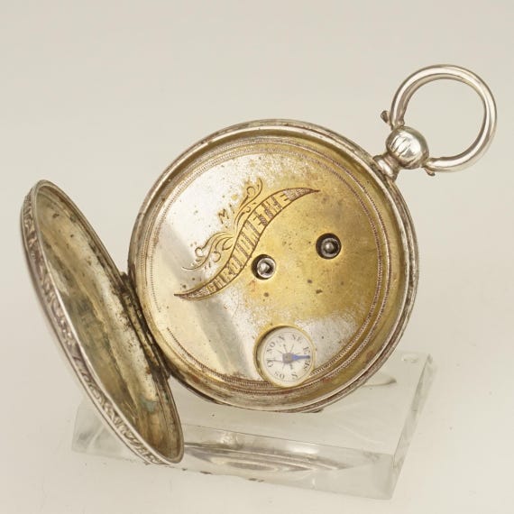 WORKING Pocket Watch Key-wound Solid Silver Antiq… - image 6