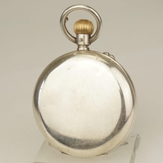 Working High-Grade CHRONOGRAPH Solid Silver Pocke… - image 2