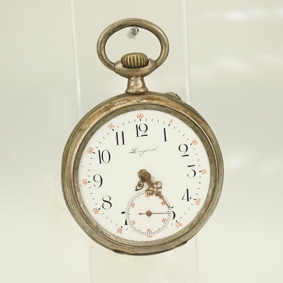 Rare! Pocket Watch LONGINES Solid SILVER Swiss Men's … Gem