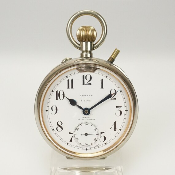 BIG 6,9cm. Working ASPREY London 8 Days OMEGA Poc… - image 1