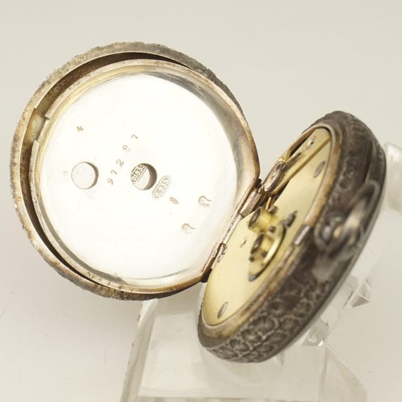 Working! Key-wind Solid Silver Pocket Watch Antiq… - image 7