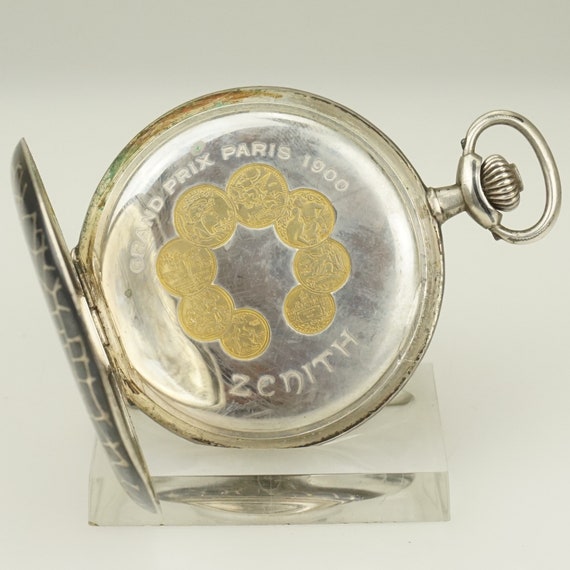 Working ZENITH Solid Silver SWISS Fullhunter Pock… - image 6