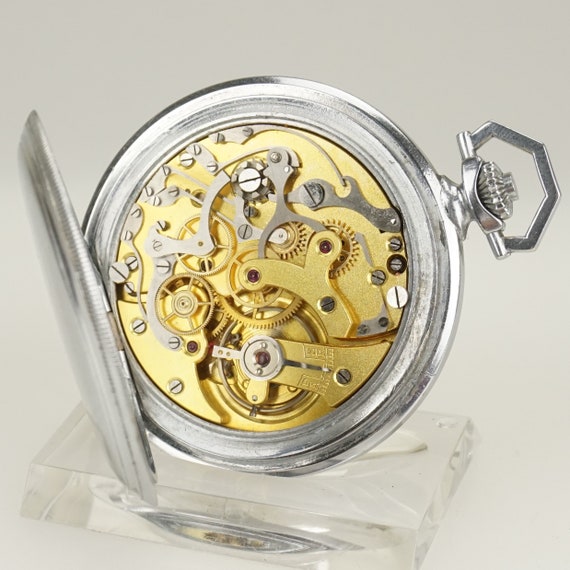 Working CHRONOGRAPH Pocket Watch Art Deko Vintage… - image 2