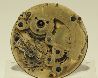 Masónico JOHN HARRISSON Reloj de bolsillo antiguo Movimiento de hombre Mecánico sin fusibles dúplex o cronómetro reloj de pulsera para restaurar sin repetidor RAR