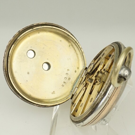 Working Solid Silver Swiss Made Pocket Watch Men'… - image 8