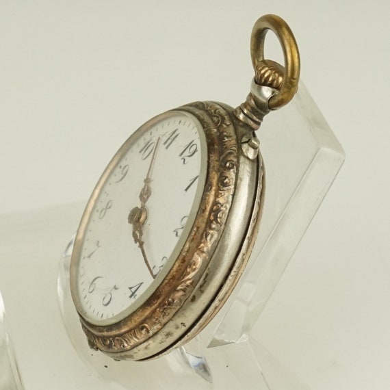 Working Solid Silver Swiss Made Pocket Watch Ladi… - image 4