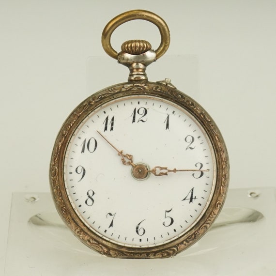 Working Solid Silver Swiss Made Pocket Watch Ladi… - image 1