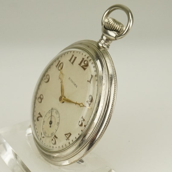 Working ENIGMA Masonic Swiss Pocket Watch Men's n… - image 4