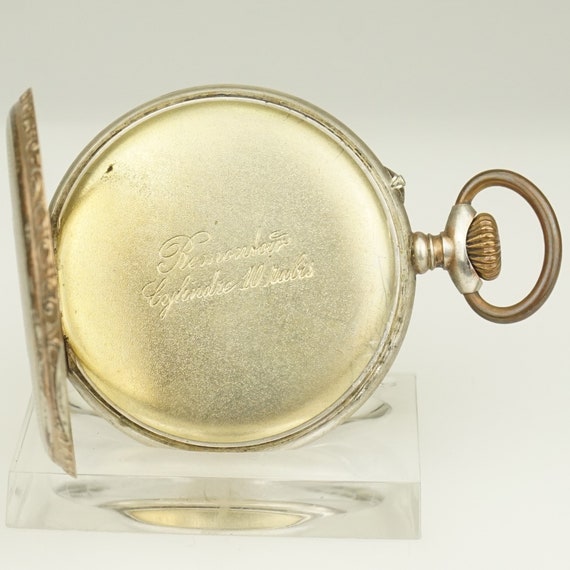 Working Solid Silver SWISS Pocket Watch Men's no … - image 6