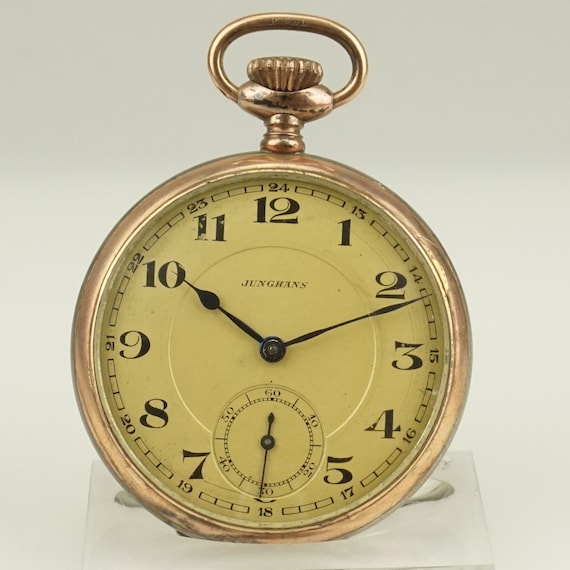 Working JUNGHANS Solid Silver Germany Pocket Watc… - image 9