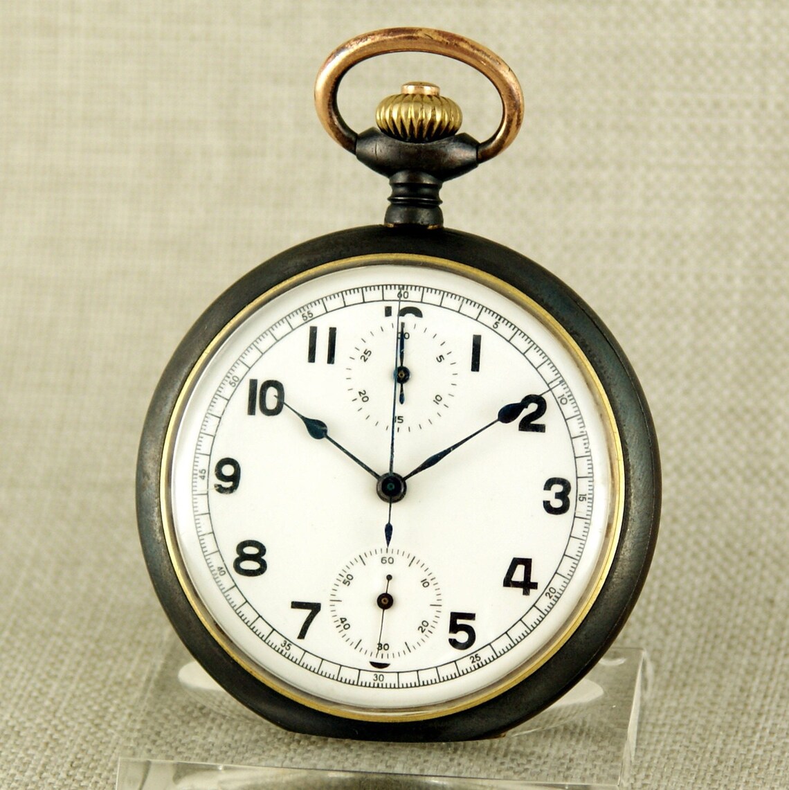 Working CHRONOGRAPH Z.Perrenoud Pocket Watch Art Deko Antique Men's no fusee duplex chronometer wristwatch complication repeater RAR, foto 1 di 5