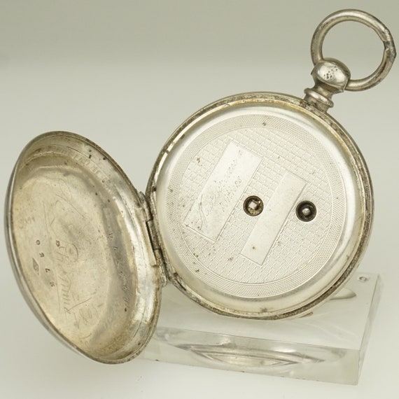 Working Solid Silver SWISS Pocket Watch Men's no … - image 5