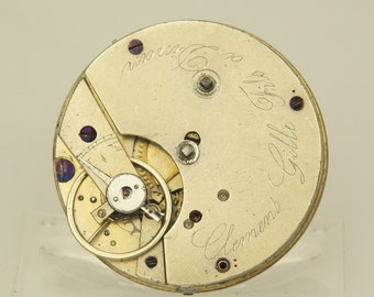 Antique CLEMENT GILLE Fils a Dinan Pocket Watch Movement Swiss Men's Mechanical no fusee duplex or chronometer wristwatch for restore parts