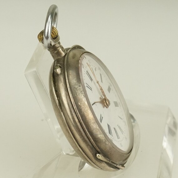 Working Solid Silver Swiss Made Pocket Watch Ladi… - image 5