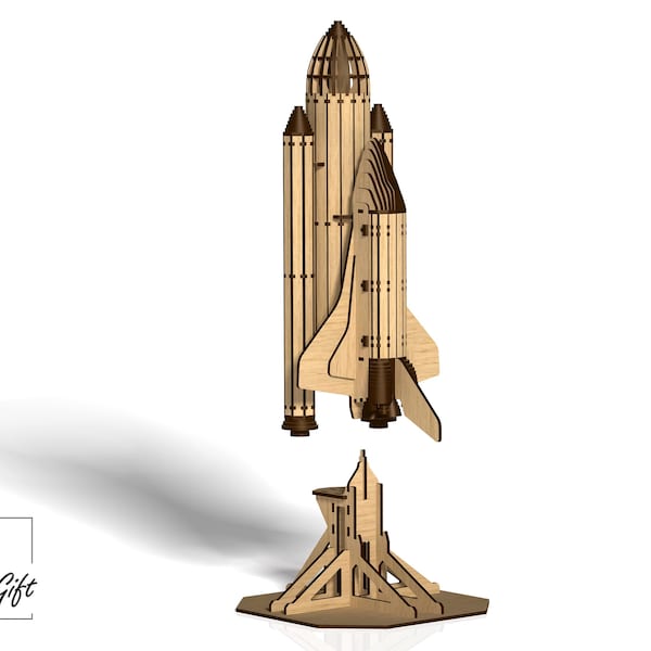 Rocket - Nasa space shuttle  - Discovery - Spaceship -  DXF, SVG, CDR - Laser cut file - 3mm