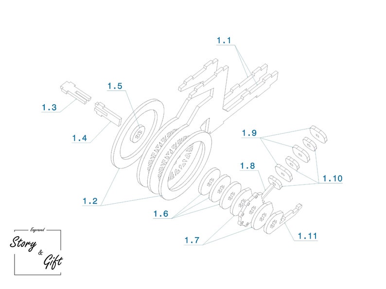 Scooter Motorcycle 3D puzzle Laser cut file DXF SVG CDR image 7