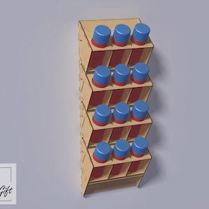 Spray holder, organizer, rack  - Laser cut- digital file - DXF - SVG - CDR