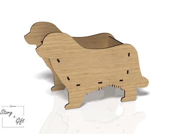 Dog box - Animal box - Laser cut file - DXF, SVG, CDR - 3mm and 4mm