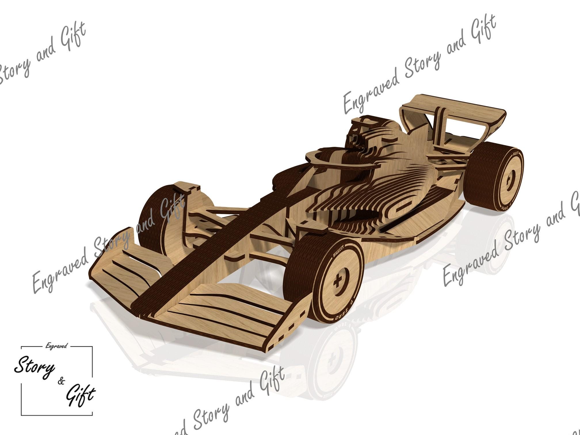 F1 Car, Sport 1 Car, 3D Car, 3D Puzzle - Laser Cut File