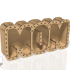 Mom laser cut box, Flower box, Gift Box, - Laser cut file - DXF - SVG - CDR