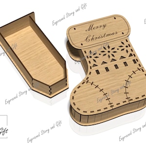 Weihnachtssocke - Weihnachtssocke - Geschenkbox - Lasercut-Datei - DXF, SVG, CDR - 3 mm und 4 mm