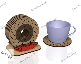 Bremsscheibe - Untersetzer - Kaffeepause - Laser Cut Files (Digitaler Download)