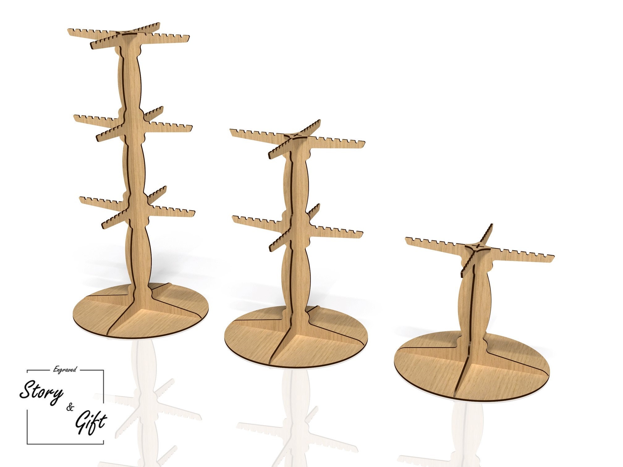 Keychain Stand Display Stand Stander Laser Cut Digital Etsy