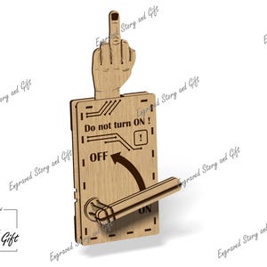 Schalter - Automatik Mittelfinger - Flip Off - Fingerschalter - DXF, SVG, CDR - Laserschnittdatei - 3 mm; 1/8 Zoll und 4 mm