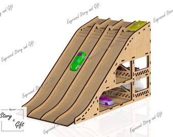 Toy Car Race Track Garage - Laser Cut Files (Digital Download)