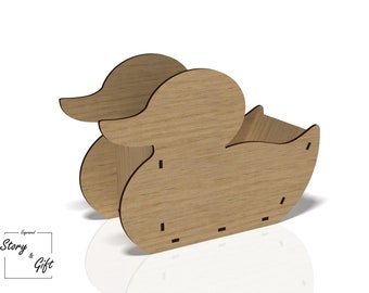 Duck box - Animal box - Laser cut file - DXF, SVG, CDR - 3mm and 4mm