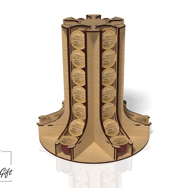 Coffee capsule support, coffee holder, laser cut file - DXF - SVG - CDR