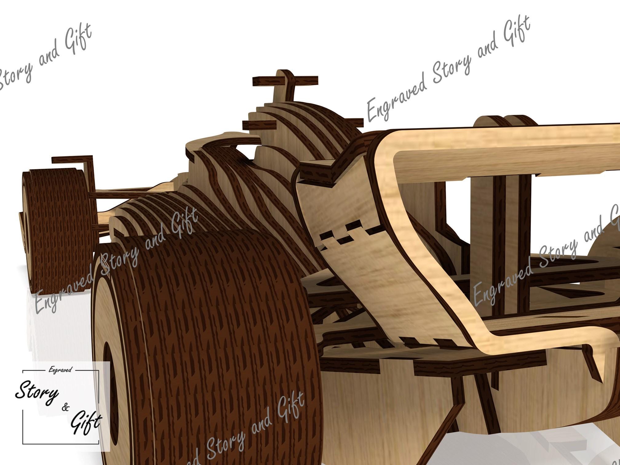 F1 Car, Sport 1 Car, 3D Car, 3D Puzzle - Laser Cut File