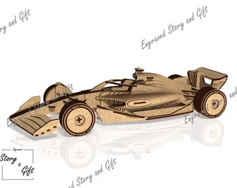 Puzzle 3D di auto di F1 - File tagliati al laser (download digitale)